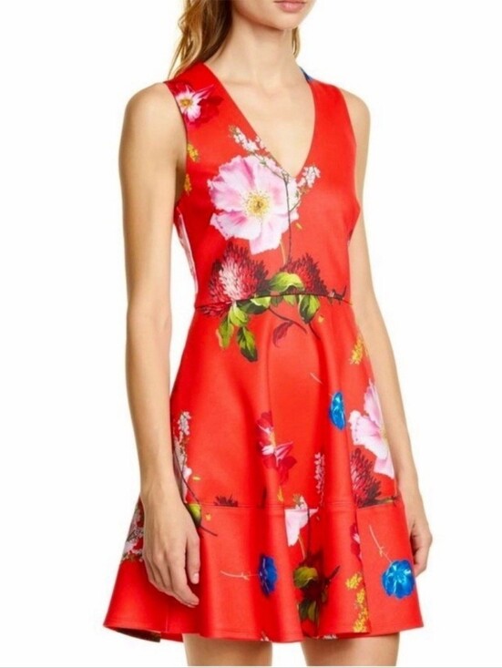 Ted Baker Dresses & Skirts - Ted Baker London Kinle Floral Skater Dress Berry Sundae Ted Size 5 = US 12